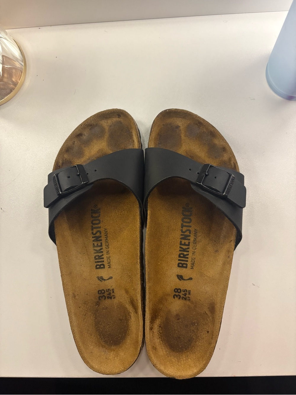 Birkenstock Black Single-Strap Madrid Slide Sandals